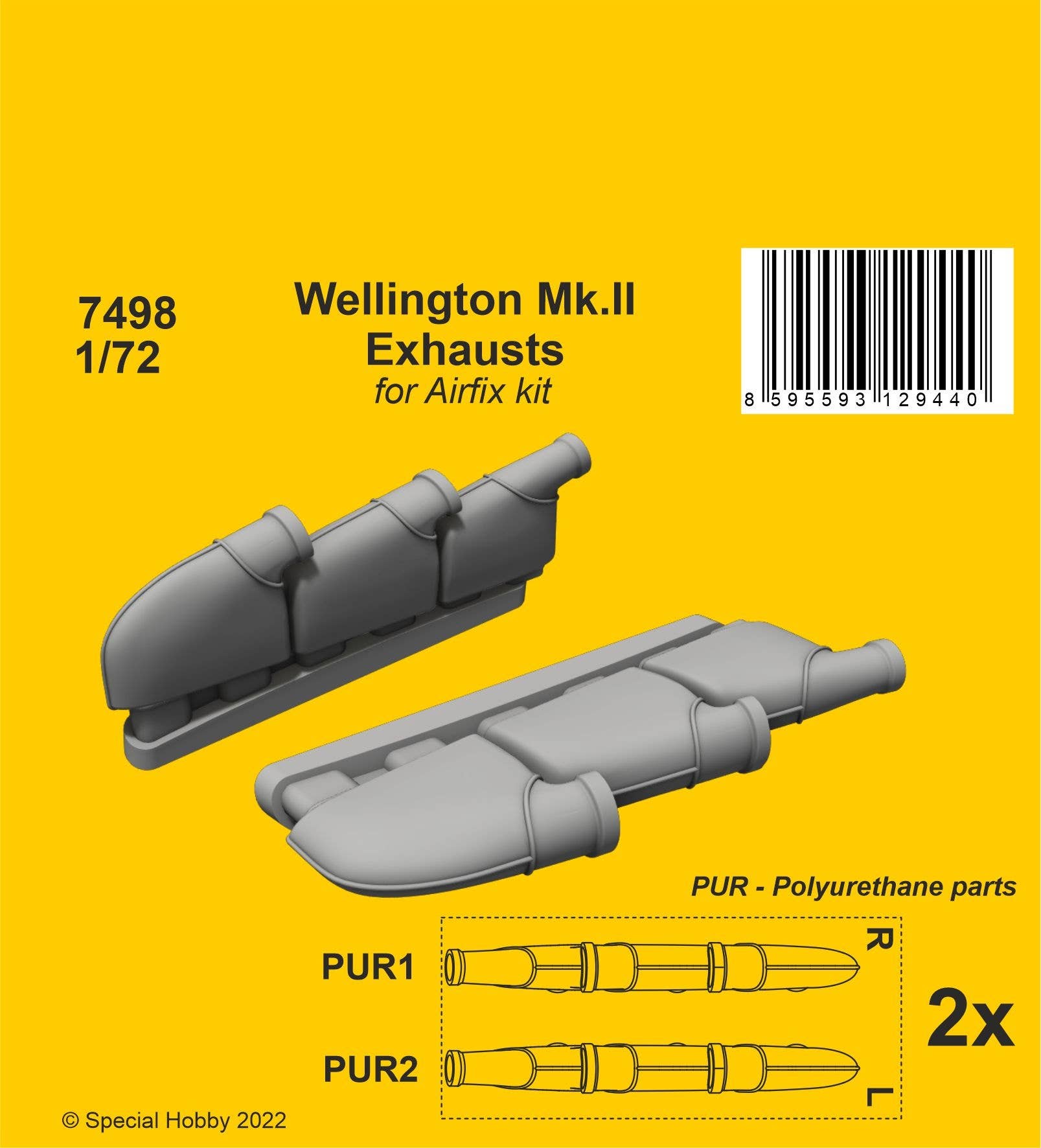 CMK 1/72 Wellington Mk.II Exhausts For Airfix Kit | 8595593129440