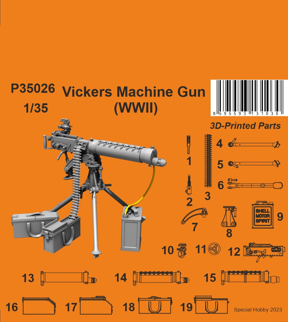 Special Hobby 1/35 Vickers Machine Gun (WWII variant) | 8595593131030