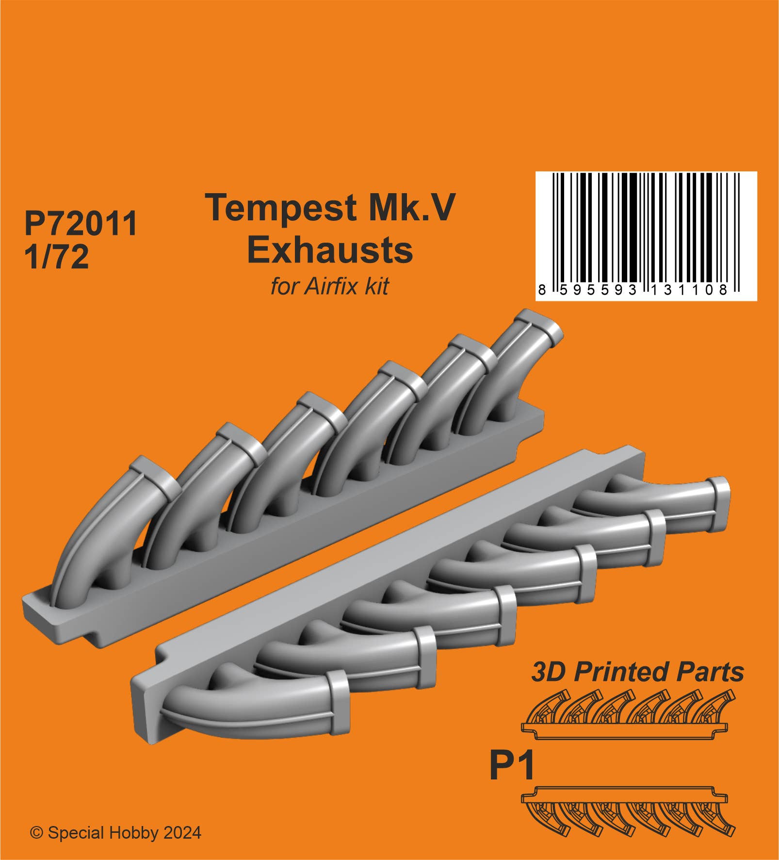 CMK 1/72 3D Printed Tempest Mk.V Exhausts / for Airfix kit | 8595593131108