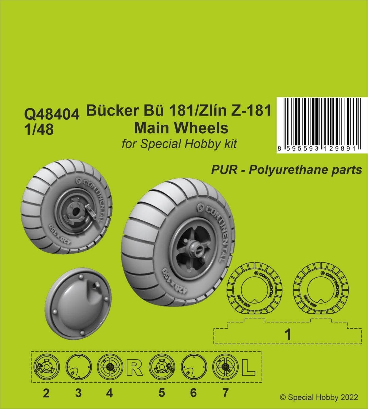 CMK 1/48 Bücker Bü 181/Zlín Z-181 Main Wheels | 8595593129891