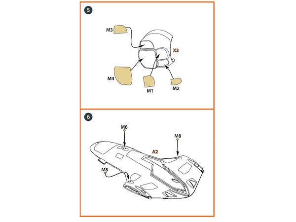 Clear Prop 1/72 TB.2 PE parts and painting mask on "yellow kabuki paper"x2 set, for Clear Prop | 4580702163846