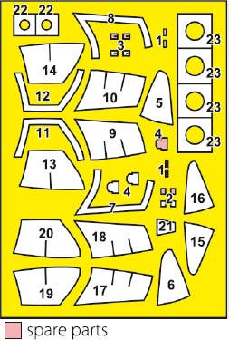 Clear Prop 1/72 F-2B Fighter double-sided painting mask on "yellow kabuki paper", for Finemolds | 4580702163877