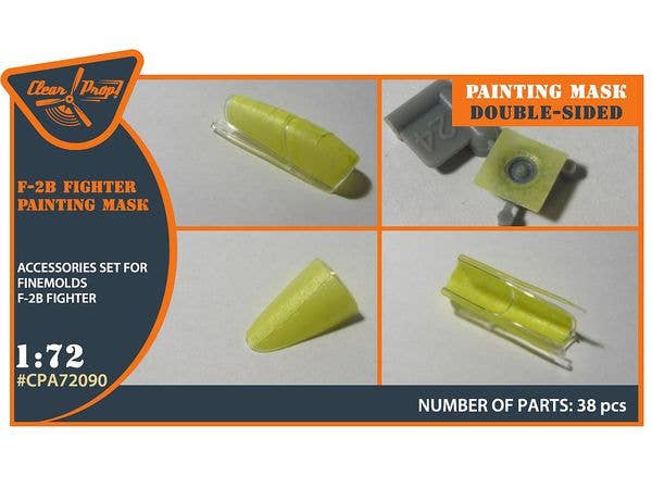 Clear Prop 1/72 F-2B Fighter double-sided painting mask on "yellow kabuki paper", for Finemolds | 4580702163877