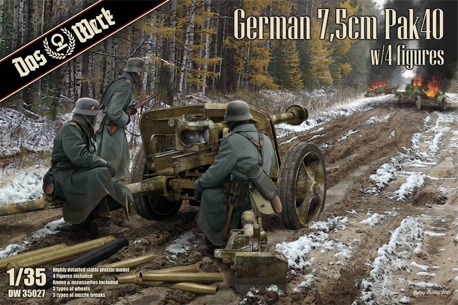 Das Werk 1/35 German 7,5cm Pak40 w/4 Figures | 4260191520732