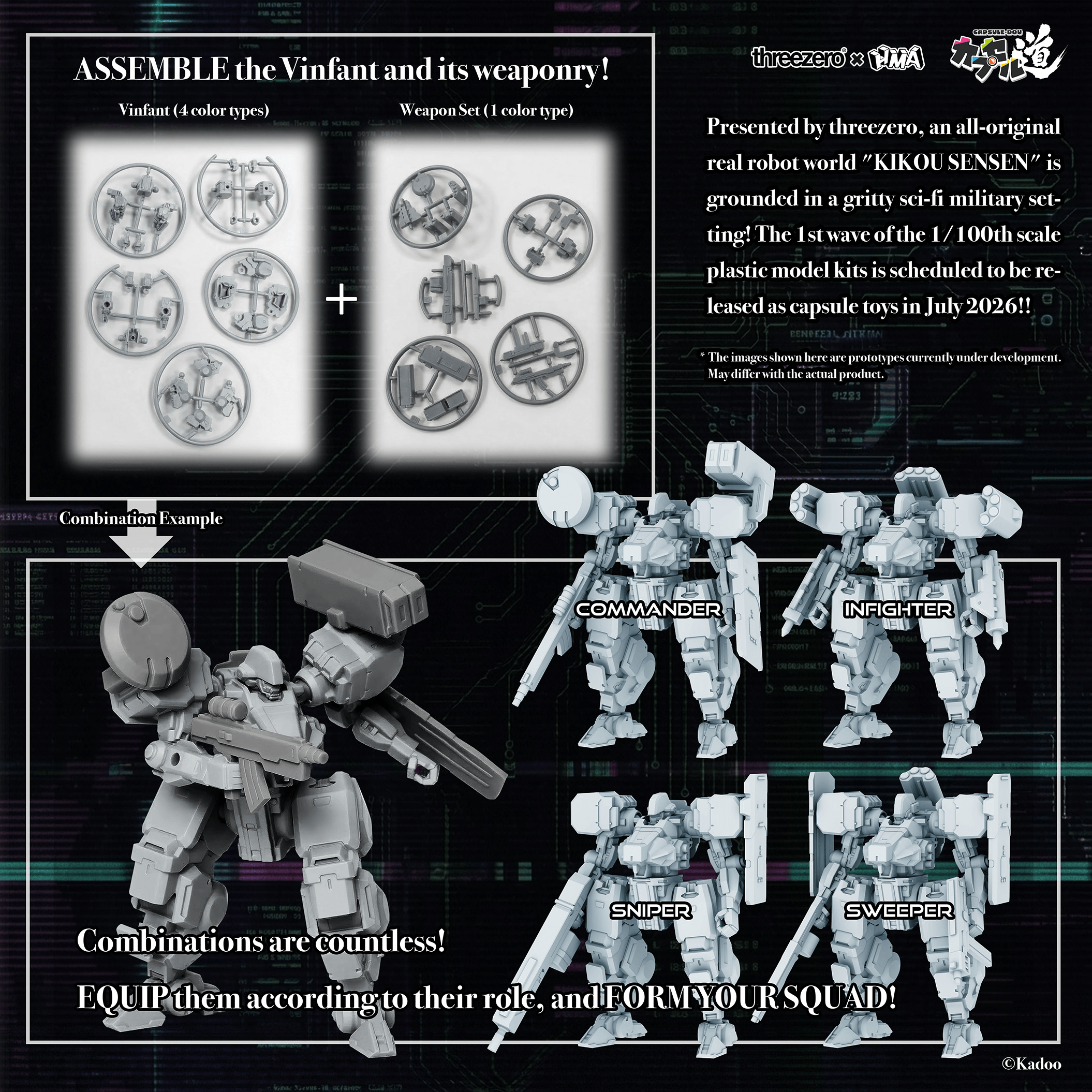 KIKOU SENSEN 1/100th Scale Plastic Model Kit Wave 1 (1 set of 6 pcs) | 4595430617196