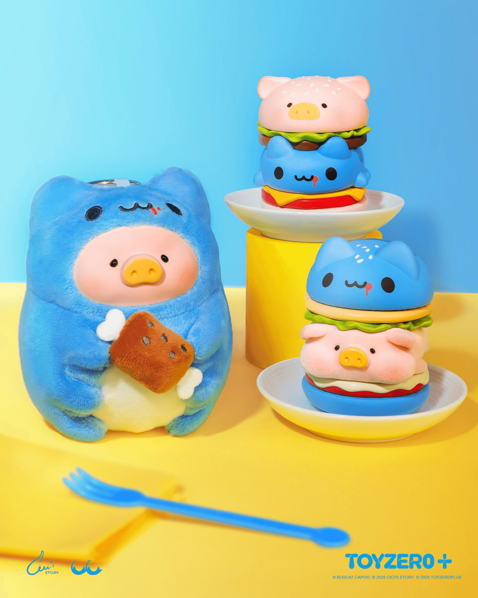 LuLu the Piggy x Capoo - Foodie Lu PVC Face Plush Keychain | 6978531761216