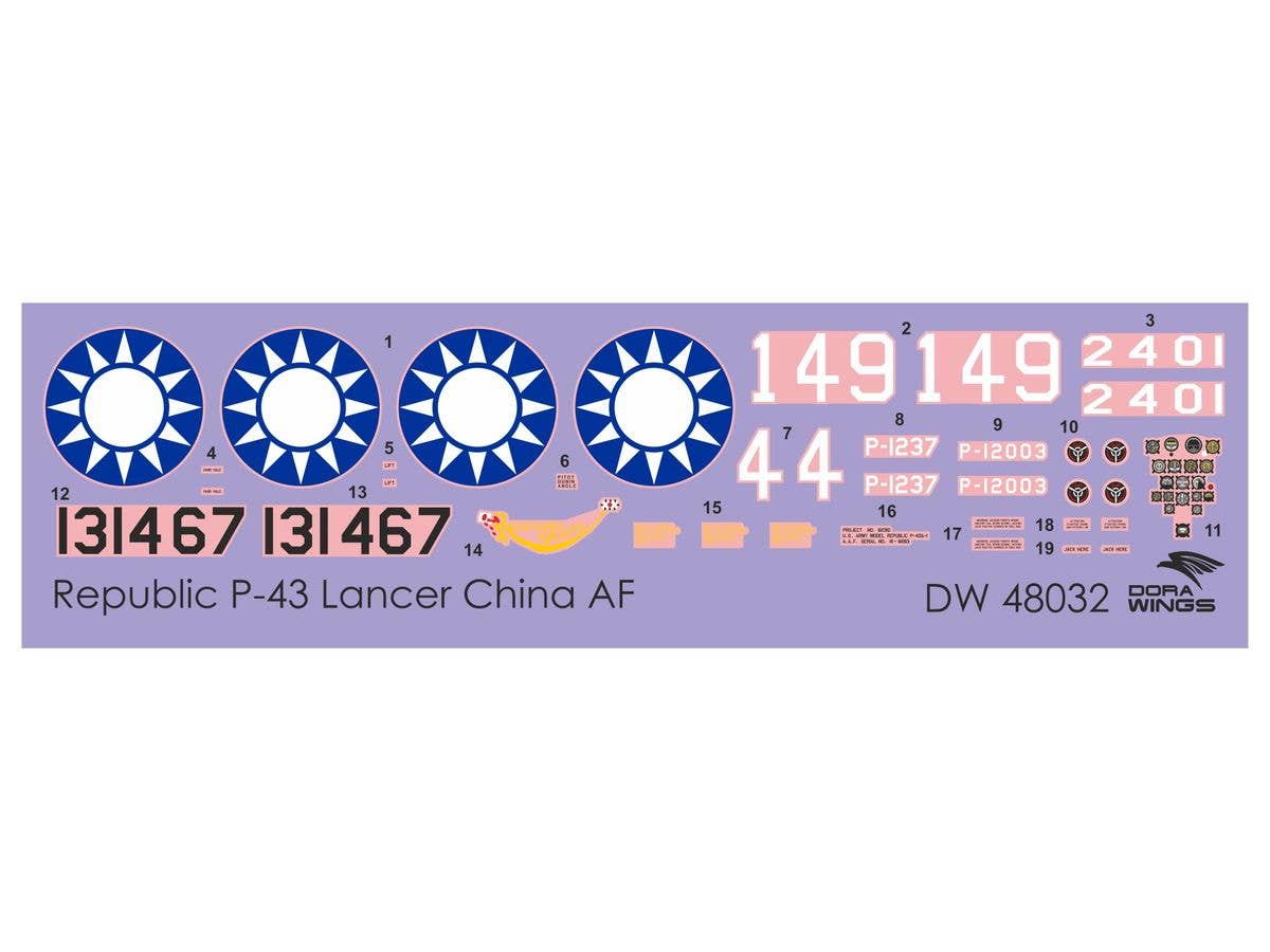 Dora Wings 1/48 Republic P-43A-1 Lancer, China Air Force | 4820237050526