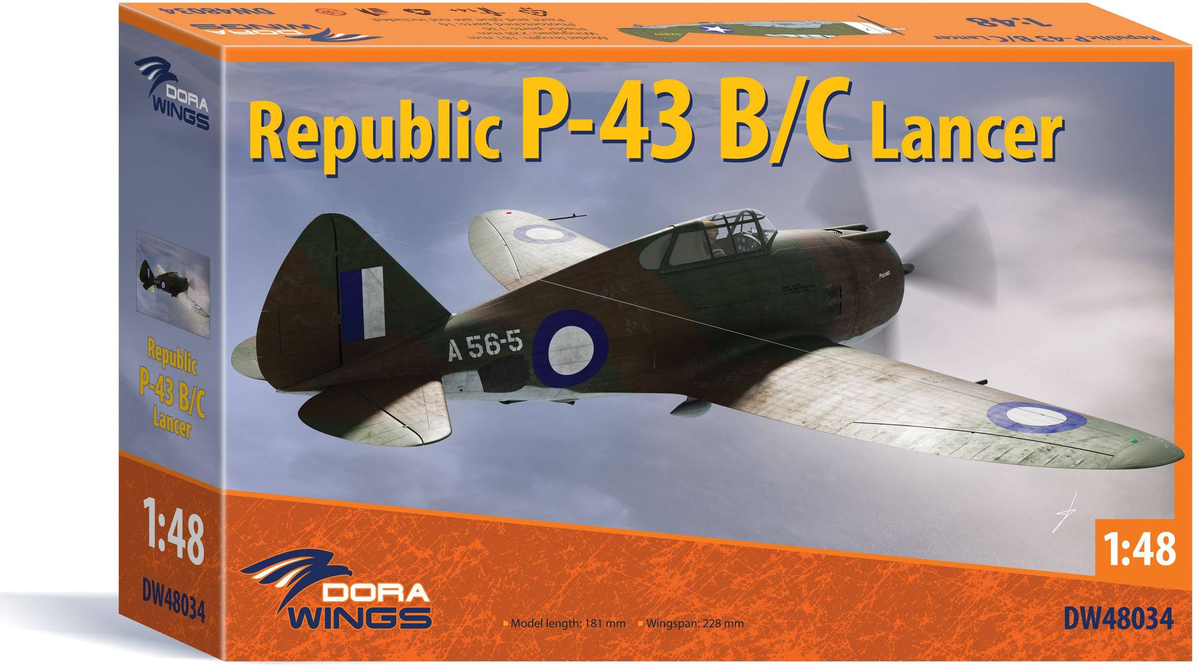 Dora Wings 1/48 Republic P-43 Lancer, reconnaissance | 4820237050533