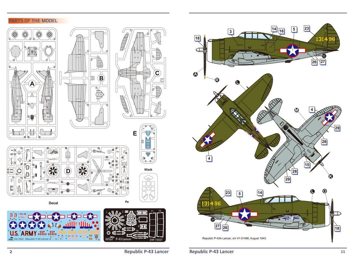 Dora Wings 1/72 Republic P-43 Lancer | 4820237050694