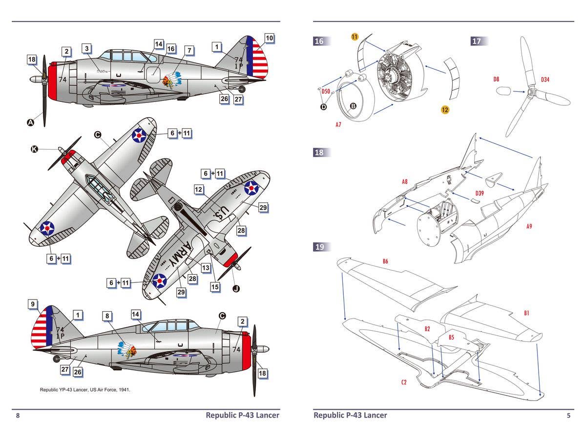 Dora Wings 1/72 Republic P-43 Lancer | 4820237050694