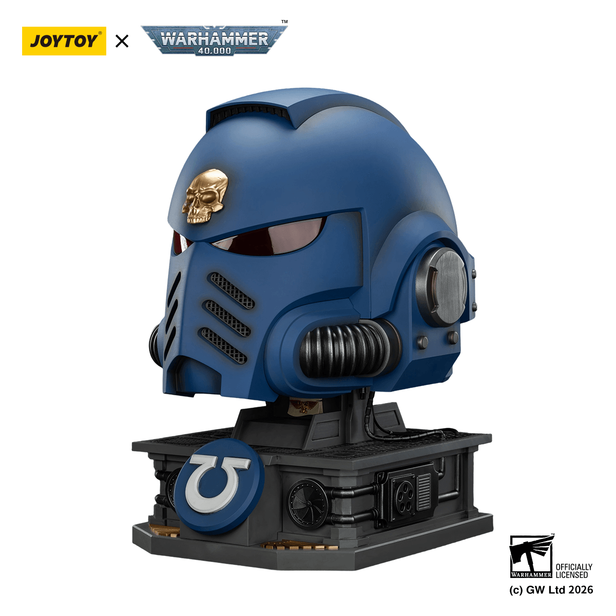 Ultramarines Captain MkX Helmet & Display Stand | 6927054403745