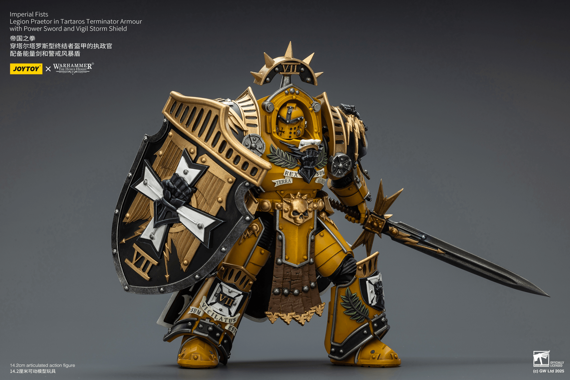 Imperial Fists Legion Praetor in Tartaros Terminator Armour with Power Sword and Vigil Storm Shield | 6927054403295