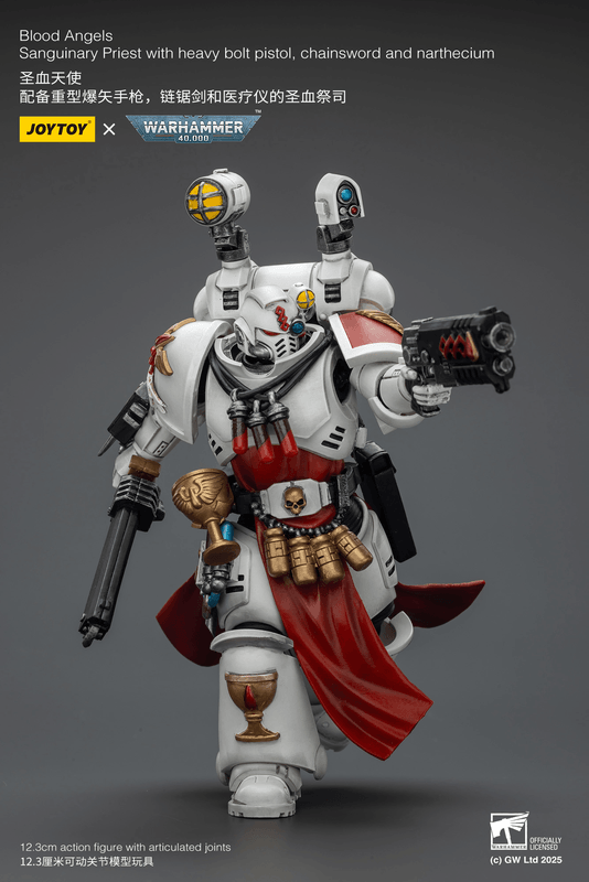 JOYTOY Blood Angels Sanguinary Priest with Heavy bolt pistol, chainsword and narthecium