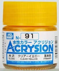 Mr Hobby Acrysion N91 - Clear Yellow (Gloss/Primary) | 4973028034288