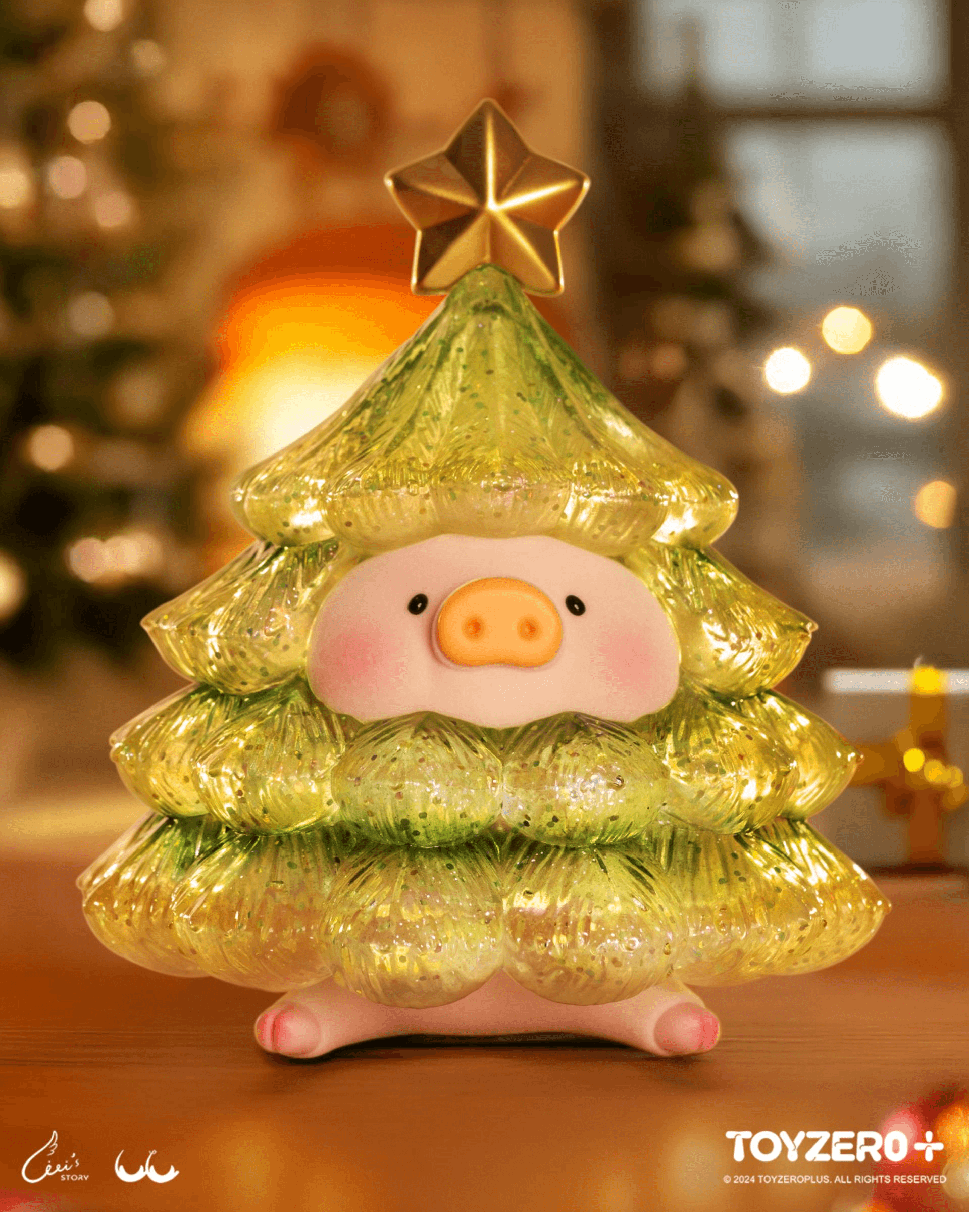 LuLu the Piggy - XL Sparkling Christmas Tree (Gold Green) | 6972607333970