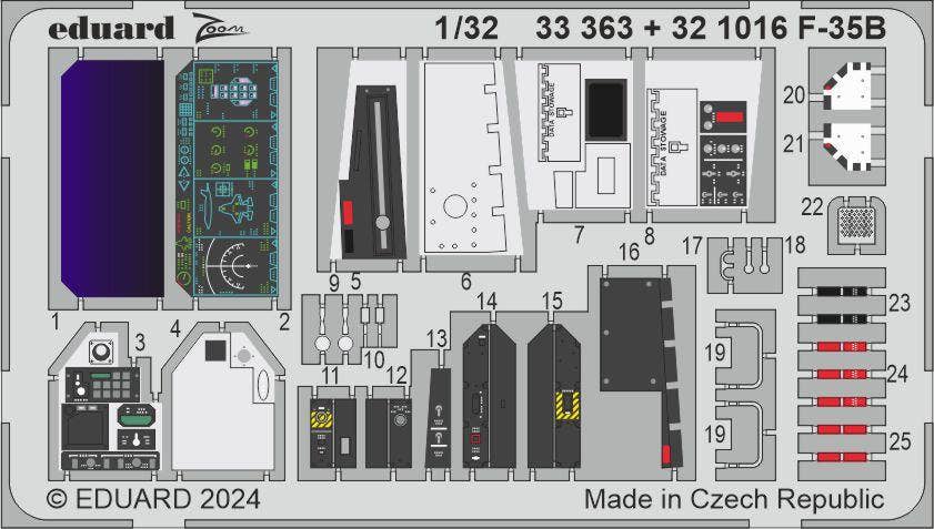 Eduard F-35B 1/32 Photo etched set for TRUMPETER | 8591437584963