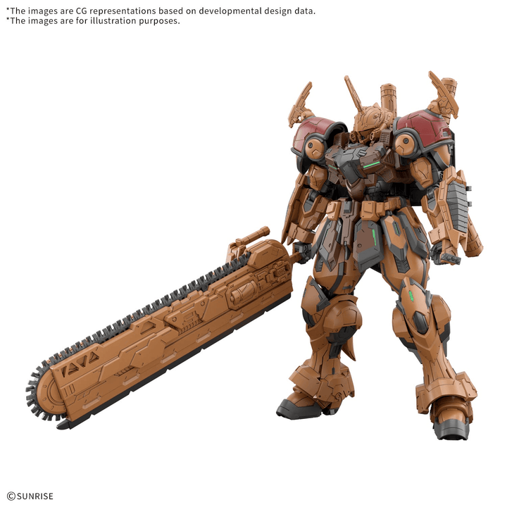 Bau Bahlam front view with its large chainsaw, Gundam Rogue Orbit, Bandai HG 1/144 model kit