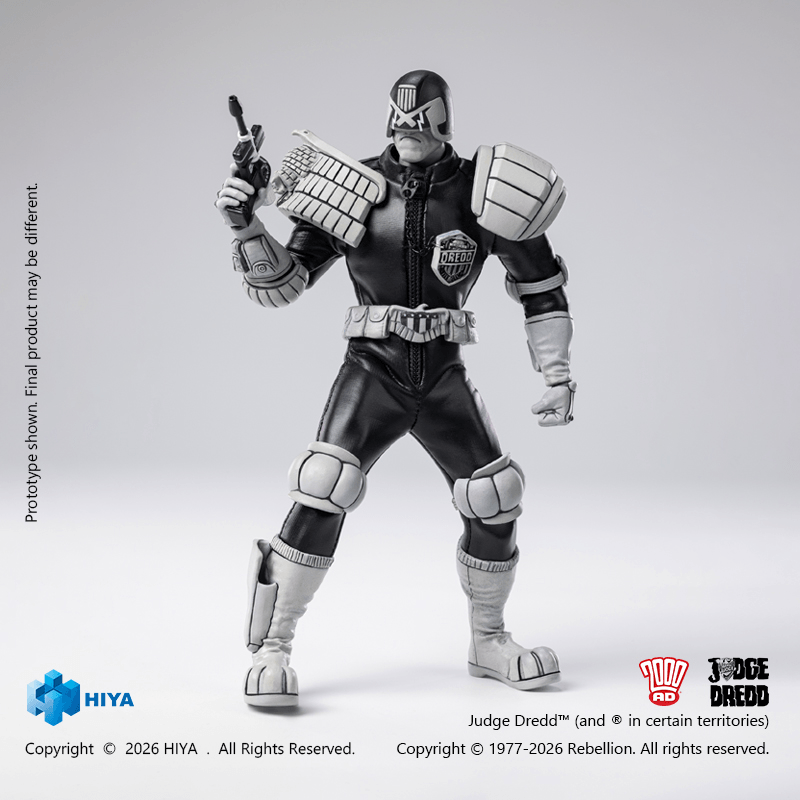 1/12 Scale 6 Inch JUDGE DREDD Judge Dredd Black&White; Ver. Action Figure