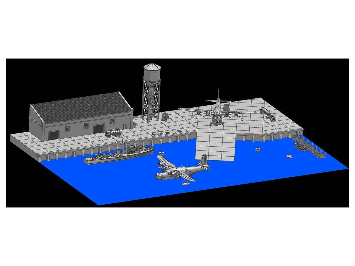 Flyhawk Model 1/700 Royal Navy Seaplane Deckside Base | 6921970401427