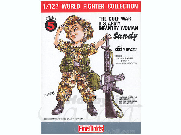 FineMolds 1/12 Gulf War U.S. Infantry Woman & M16A2 Figure Kit | 4536318120056