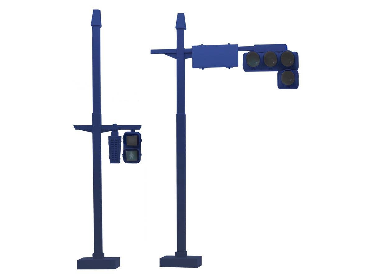 Fujimi 1/24 The Signal Set Special Edition (Vehicle Signal / Crosswalk Signal, Blue Color) | 4968728116563