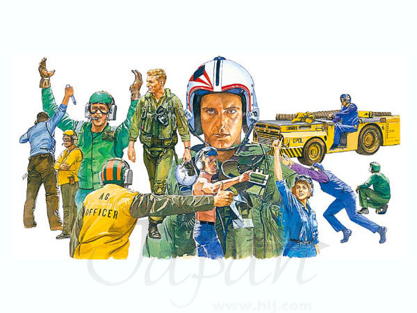 Fujimi 1/72 USN Flight Deck Crew Figures & MD-3 Tractor