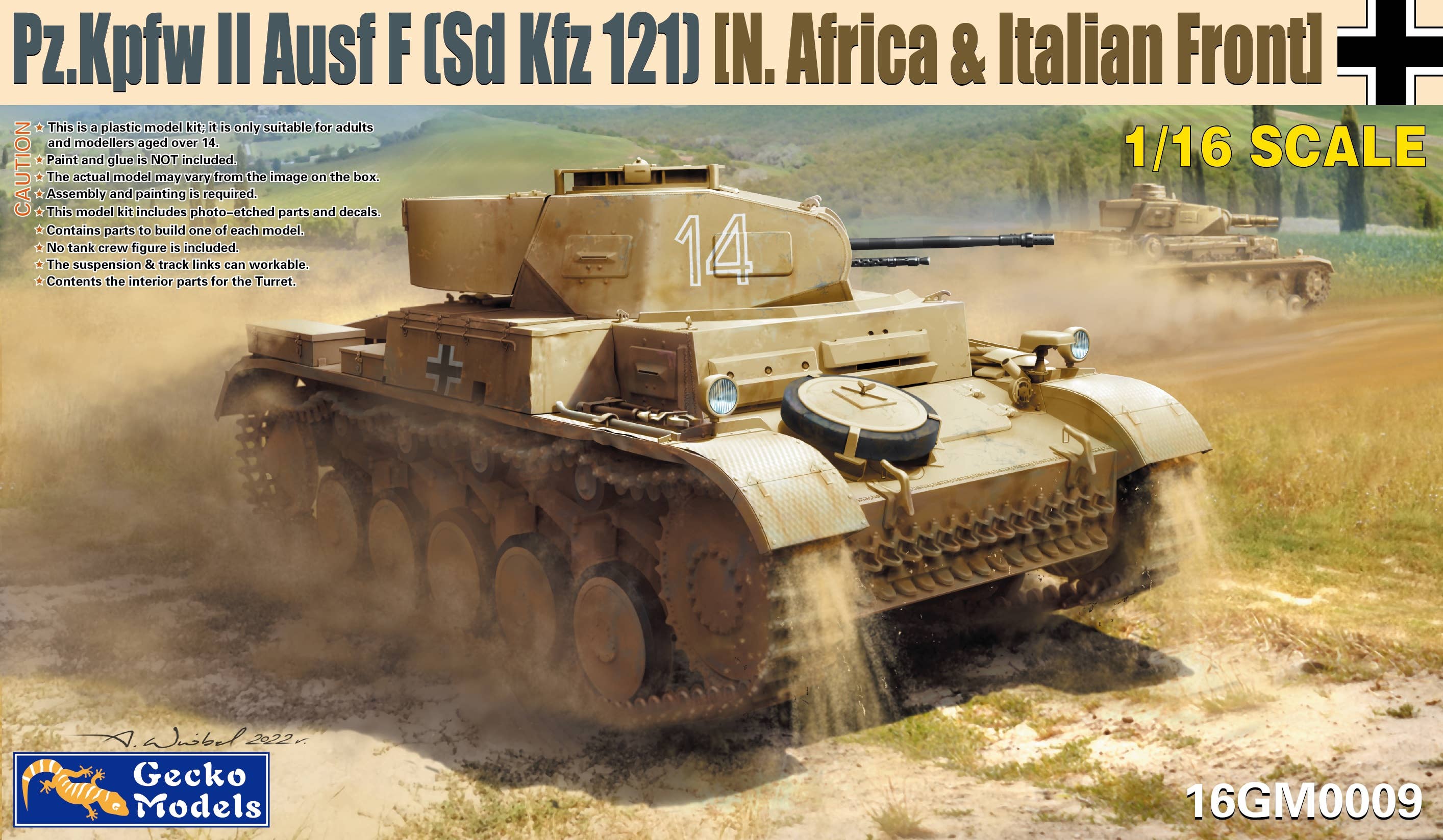 Gecko 1/16 Panzerkampfwagen II (Sd.Kfz. 121) Ausf. F Tank (North Africa & Italian Front) | 4892667160090