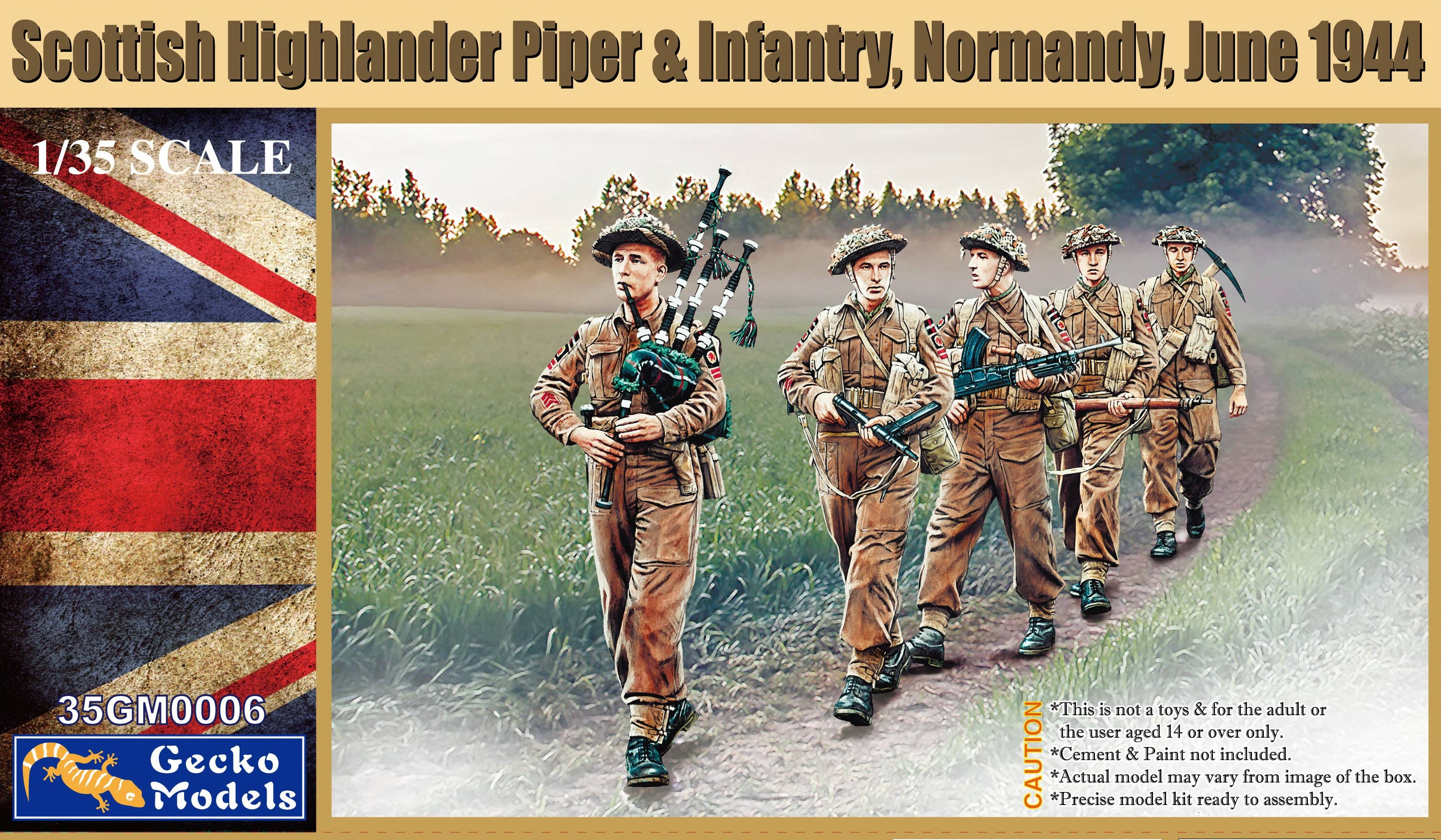 Gecko 1/35 Scottish Highlander Piper & Infantry, Normandy, June 1944 | 4892667350064