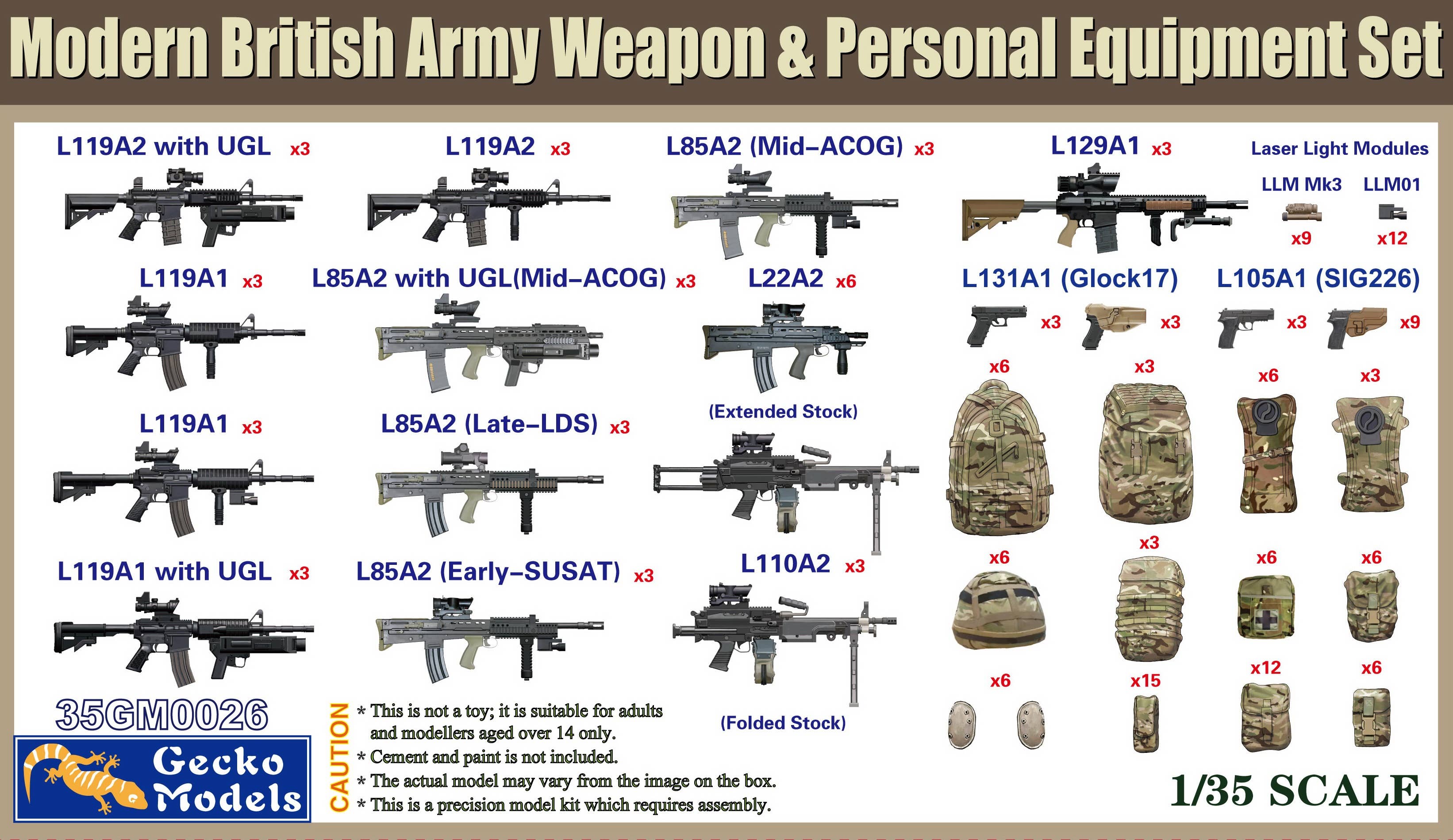 Gecko 1/35 British Army Weapon & Personal Equipment Set | 4892667350262