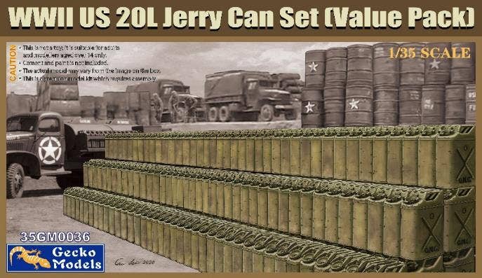 Gecko 1/35 WWII US 20L Jerry Can Set | 4892667350361