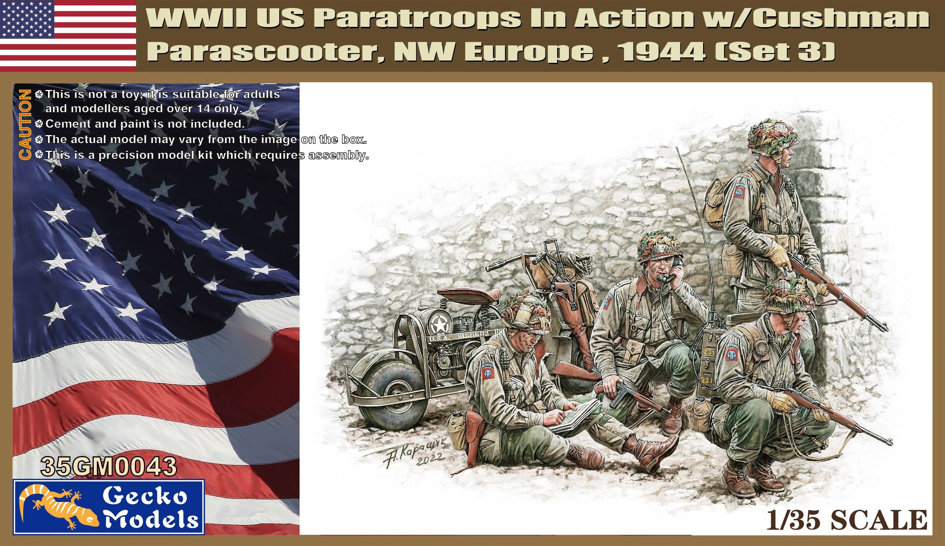 Gecko 1/35 US Paratroops In Action w/M53. (Set 3) | 4892667350439