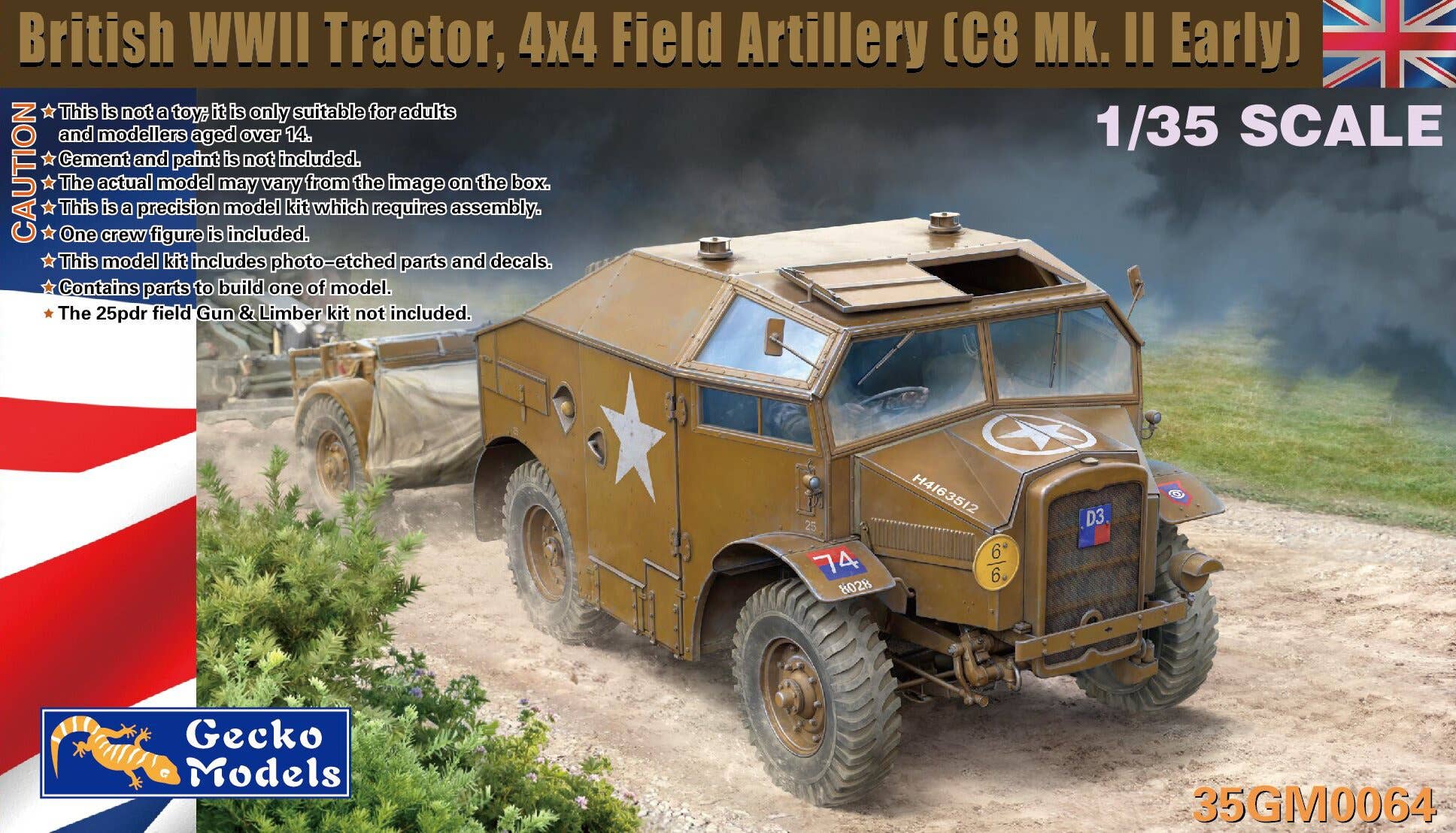 Gecko 1/35 British WWII Tractor, 4x4 Field Artillery (C8 Mk. II Early) | 4892667350644