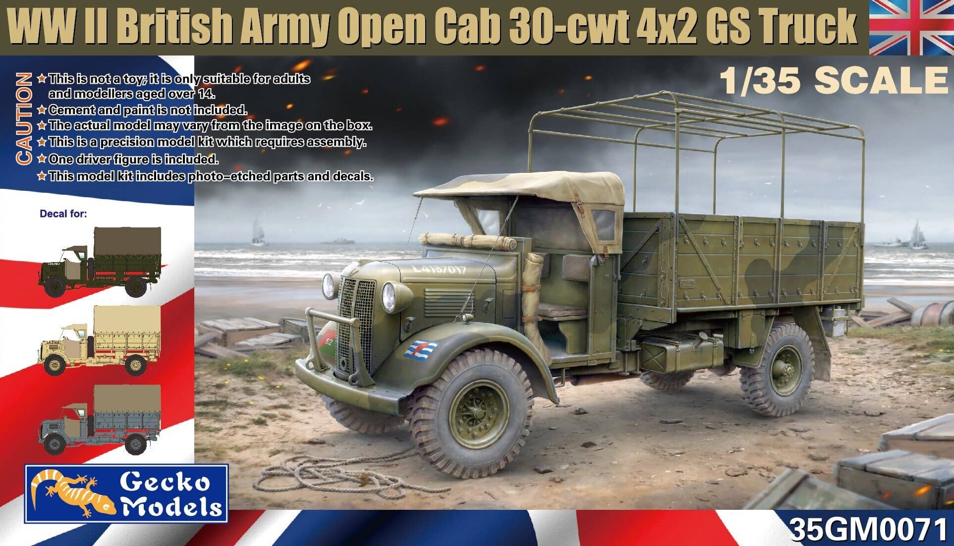 Gecko 1/35 WWII British Army Open Cab 30-cwt 4x2 GS Truck | 4892667350712