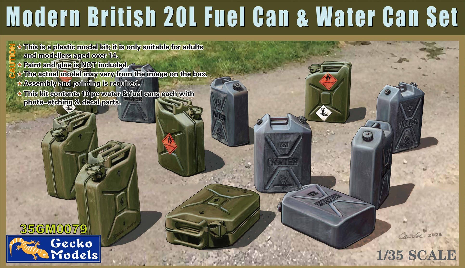 Gecko 1/35 Modern British 20L Fuel Can & Water Can Set | 4892667350798