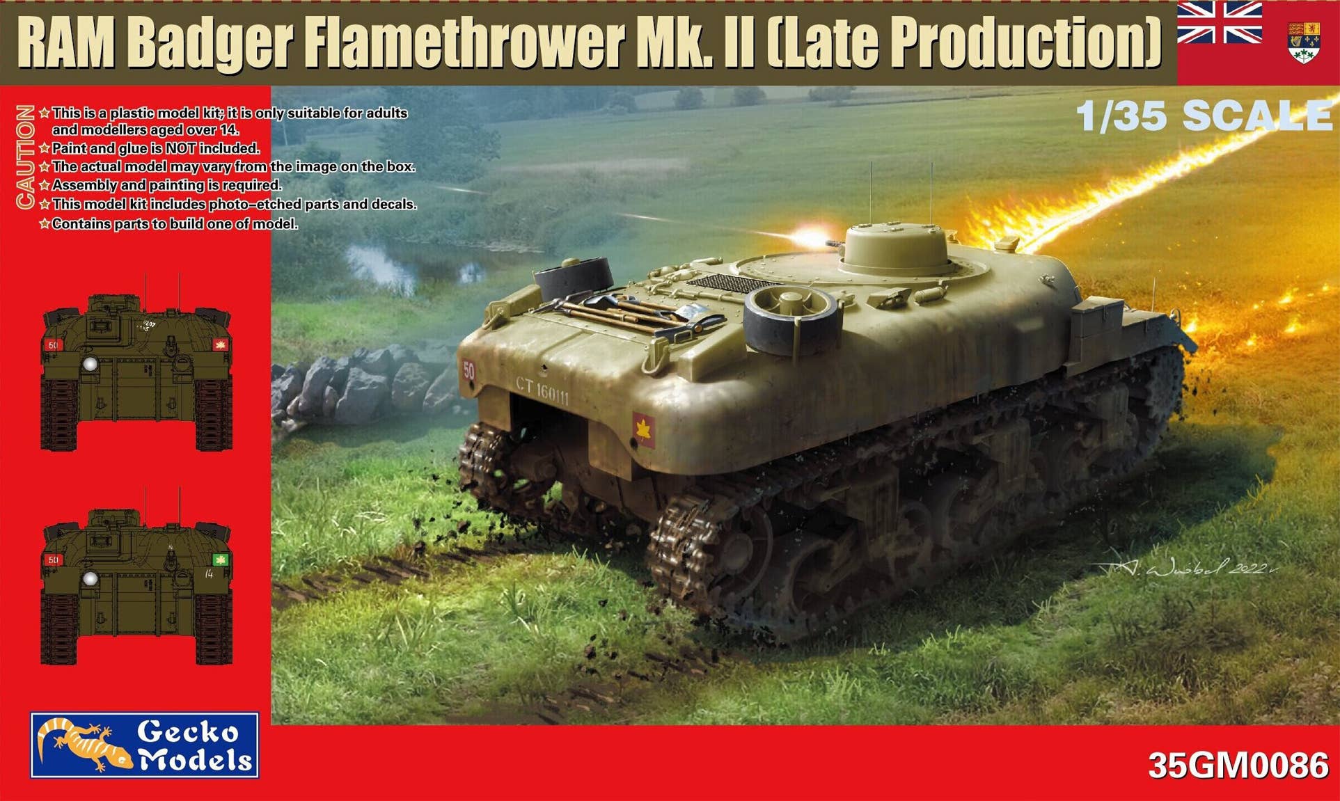 Gecko 1/35 Canadian Badger Flamethrower Ram Mk II | 4892667350866