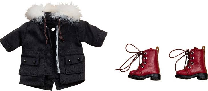 Nendoroid Doll Warm Clothing Set: Boots & Mod Coat (Black) | 4580590163843