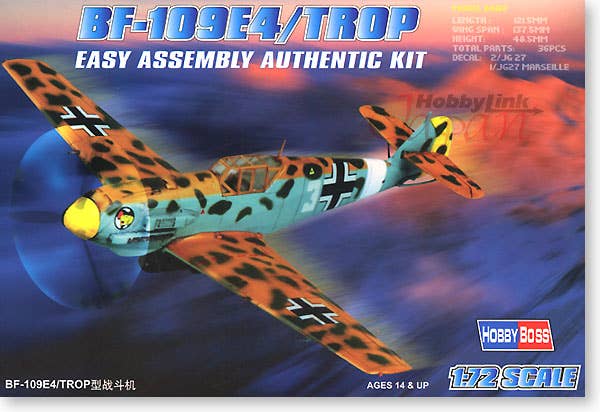 Hobby Boss 1/72 Bf 109-E4 TROP | 6939319202611