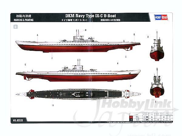 Hobby Boss 1/350 DKM Type lX-C U-Boat | 6939319235084