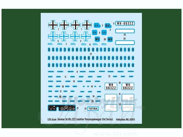 Hobby Boss 1/35 German Sd.Kfz.222 Leichter Panzerspahwagen (1st Series) | 6939319238153