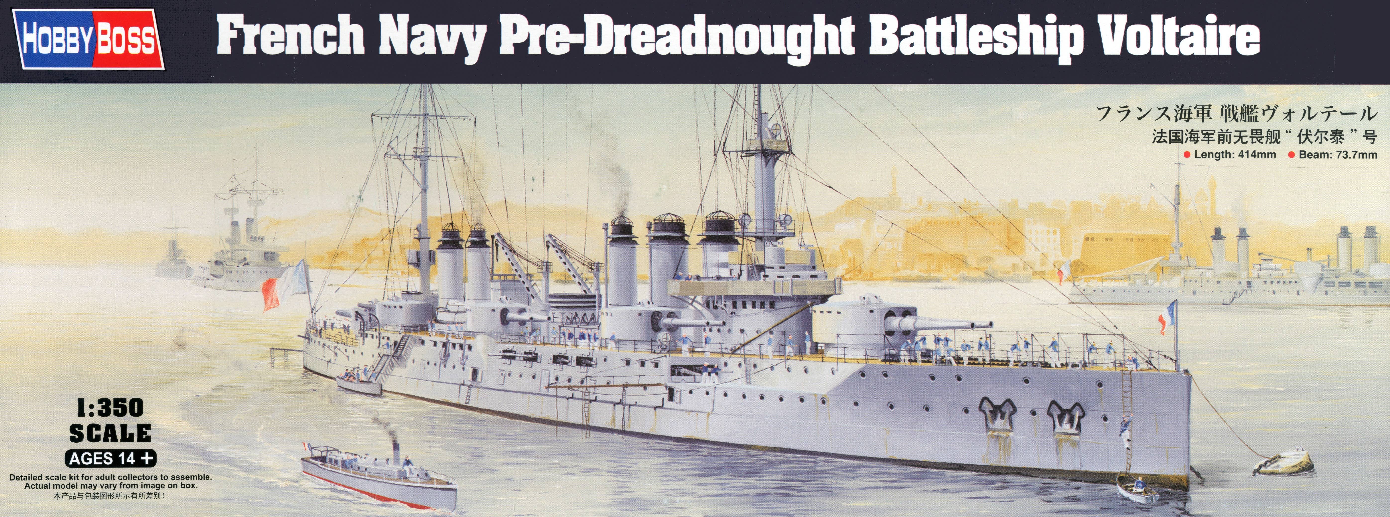 Hobby Boss 1/350 French Navy Pre-Dreadnought Battleship Voltaire | 6939319265043