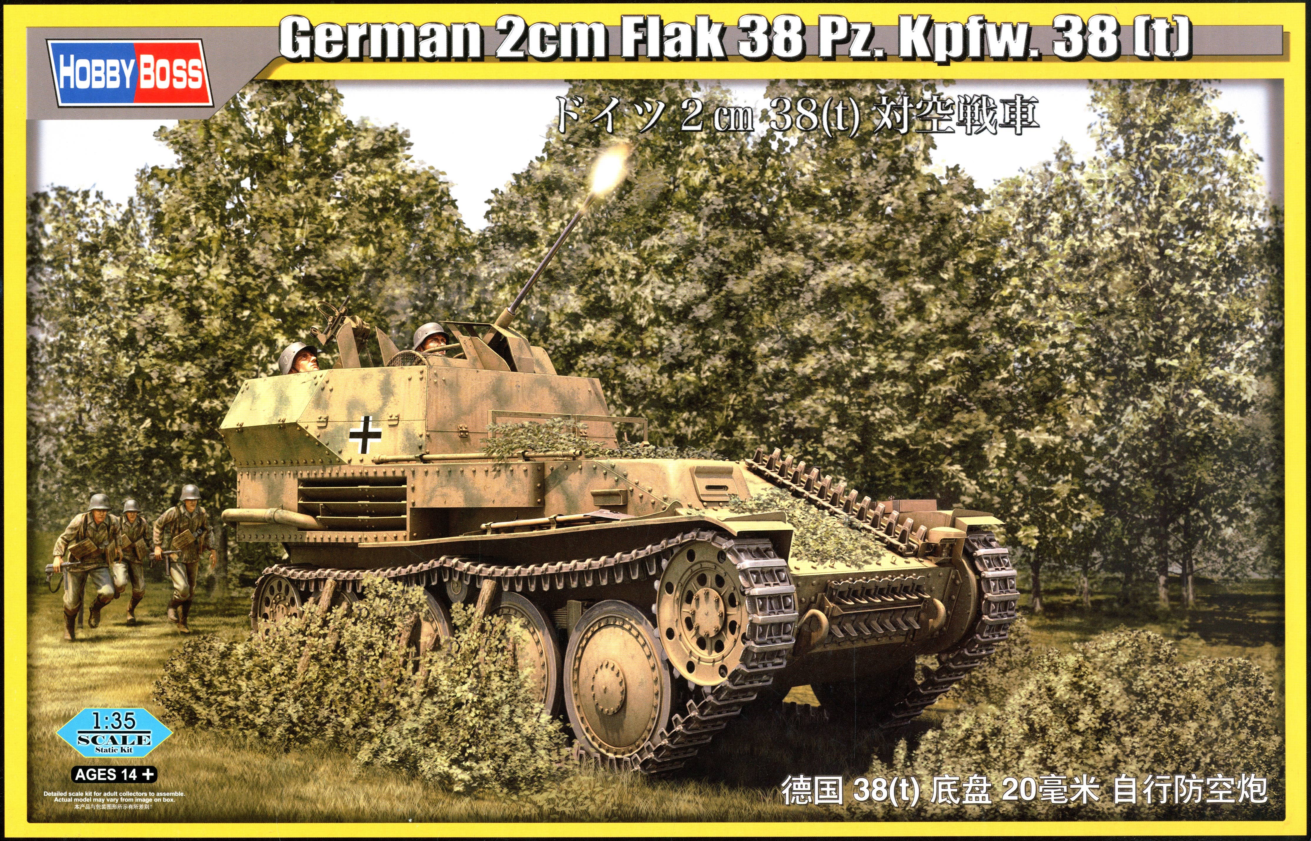 Hobby Boss 1/35 German 2cm Flak 38 Pz.Kpfw. 38 (t) SPAAG | 6939319201409
