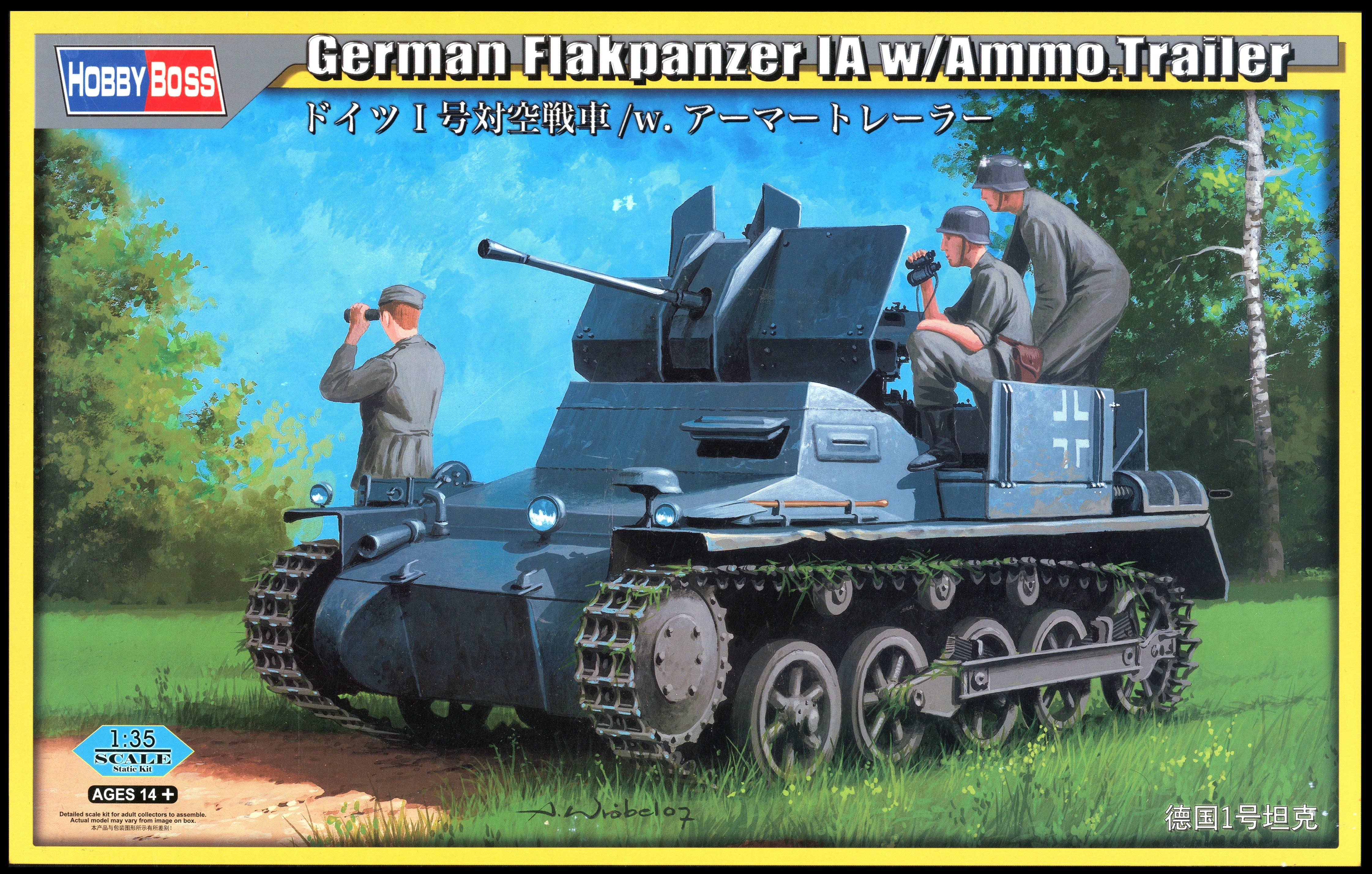 Hobby Boss 1/35 German Flakpanzer IA with Ammo Trailer SPAAG | 6939319201478