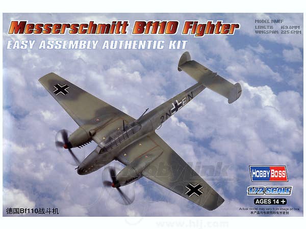 Hobby Boss 1/72 Messerschmitt Bf 110 Fighter | 6939319202925