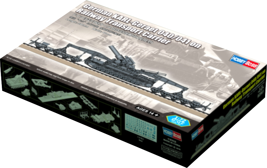 Hobby Boss 1/72 German KARL-Gerat 040/041 on Railway Transport Carrier | 6939319229618