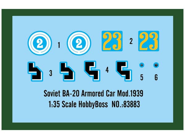 Hobby Boss 1/35 Soviet BA-20 Armored Car Mod.1939 | 6939319238832