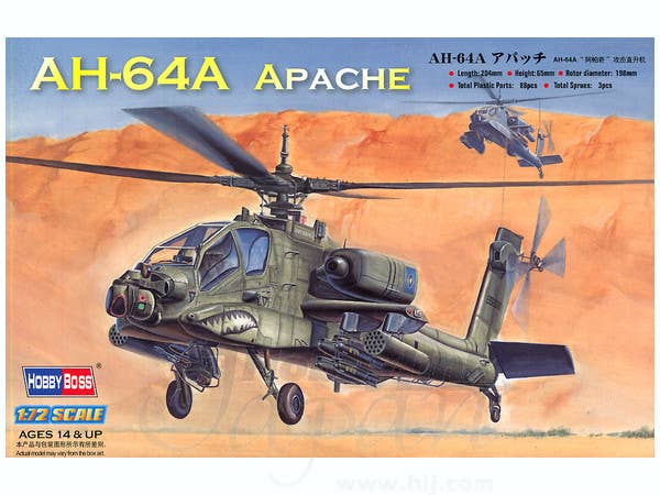 Hobby Boss 1/72 AH-64A Apache Attack Helicopter | 6939319272188