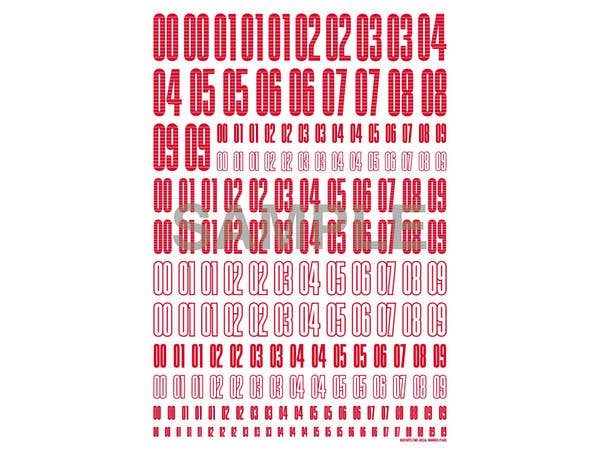 HiQ Parts CND Decal Number Red (1pc) | 4573211371963
