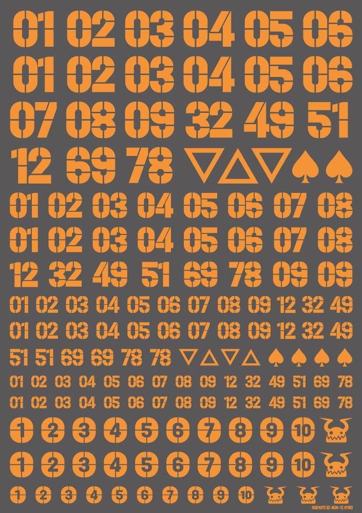 HiQ Parts DZ Number Decal Orange (1pc)