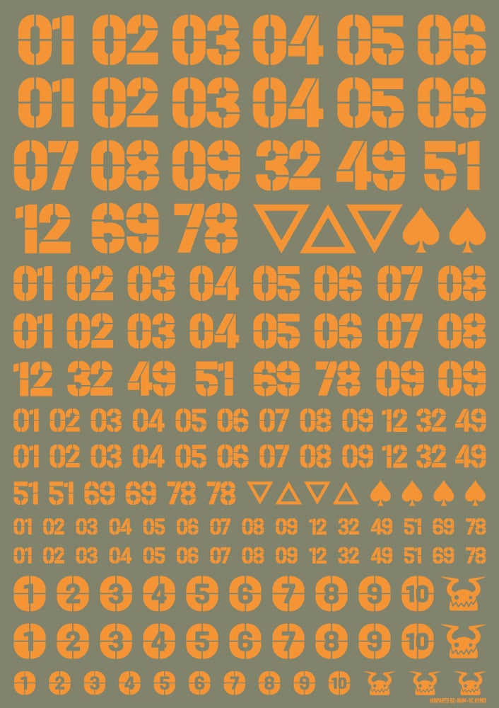 HiQ Parts DZ Number Decal Orange (1pc)