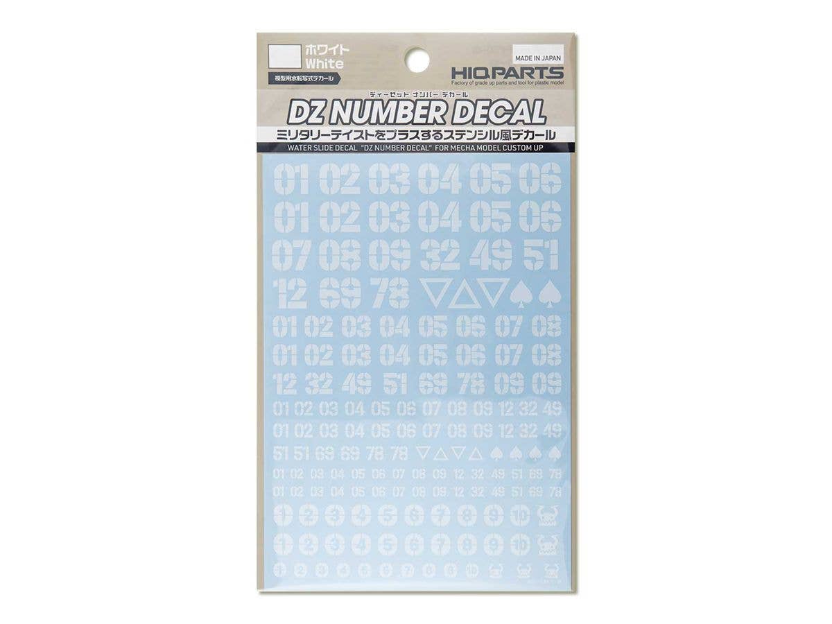 HiQ Parts DZ Number Decal White (1pc) | 4573211374827